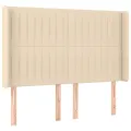 cadre de lit matelas et LED Crème 140x190 cm Tissu