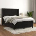 cadre de lit avec matelas Noir 140x200 cm Velours