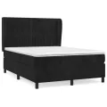 cadre de lit avec matelas Noir 140x190 cm Velours