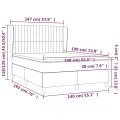 cadre de lit avec matelas Noir 140x190 cm Velours