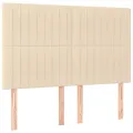 cadre de lit avec matelas Crème 140x190 cm Tissu