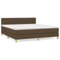 cadre de lit avec matelas Marron foncé 180x200 cm