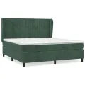 cadre de lit et matelas Vert foncé 180x200cm Velours