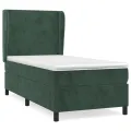 cadre de lit avec matelas Vert foncé 90x190 cm