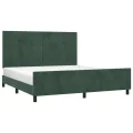 Cadre de lit avec tête de lit Vert foncé 180x200 cm Velours