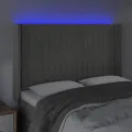 Tête de lit à LED Gris clair 147x16x118/128 cm Velours