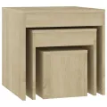 Tables gigognes 3 pcs Chêne sonoma Aggloméré