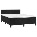 cadre de lit avec matelas et LED Noir 140x190 cm
