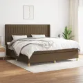 cadre de lit avec matelas Marron foncé 200x200 cm
