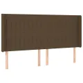 Tête de lit avec oreilles Marron foncé 203x16x118/128 cm Tissu