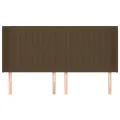 Tête de lit avec oreilles Marron foncé 203x16x118/128 cm Tissu