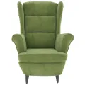 Fauteuil vert clair velours