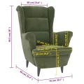 Fauteuil vert clair velours