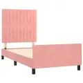 Cadre de lit avec tête de lit Rose 80x200 cm Velours