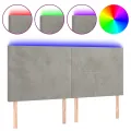 Tête de lit à LED Gris clair 180x5x118/128 cm Velours