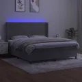cadre de lit matelas et LED Gris clair 180x200 cm