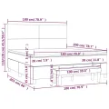 cadre de lit et matelas Gris clair 180x200cm Velours