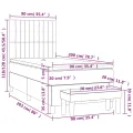 cadre de lit avec matelas Noir 90x200 cm Velours