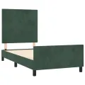 Cadre de lit avec tête de lit Vert foncé 90x200 cm Velours