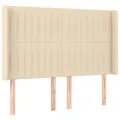 cadre de lit matelas et LED Crème 140x190 cm Tissu