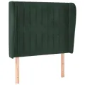 Tête de lit avec oreilles Vert foncé 83x23x118/128 cm Velours