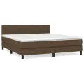 cadre de lit avec matelas Marron foncé 180x200 cm