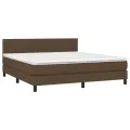 cadre de lit avec matelas Marron foncé 180x200 cm