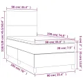 cadre de lit avec matelas et LED Vert foncé 90x190cm