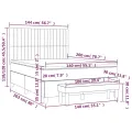 cadre de lit et matelas Gris clair 140x200cm Velours