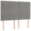 cadre de lit et matelas Gris clair 140x190cm Velours