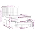 cadre de lit et matelas Gris clair 140x190cm Velours