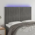 Tête de lit à LED Gris clair 144x5x118/128 cm Velours