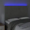 Tête de lit à LED Gris clair 144x5x118/128 cm Velours