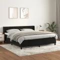 cadre de lit avec matelas Noir 180x200 cm Velours