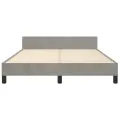 Cadre de lit avec tête de lit Gris clair 140x190 cm Velours