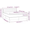 cadre de lit avec matelas Crème 140x190 cm Tissu