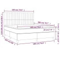 cadre de lit matelas et LED Noir 180x200 cm Velours