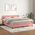 cadre de lit avec matelas Rose 160x200 cm Velours
