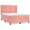 cadre de lit avec matelas Rose 140x190 cm Velours