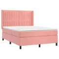 cadre de lit avec matelas Rose 140x190 cm Velours