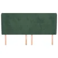 Tête de lit avec oreilles Vert foncé 183x23x118/128 cm Velours