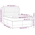 cadre de lit avec matelas Noir 140x200 cm Velours