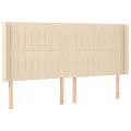 Tête de lit à LED Crème 163x16x118/128 cm Tissu