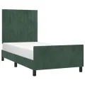 Cadre de lit avec tête de lit Vert foncé 80x200 cm Velours