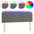 Tête de lit à LED Gris clair 144x5x78/88 cm Velours
