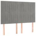 cadre de lit et matelas Gris clair 140x200cm Velours