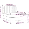 cadre de lit et matelas Gris clair 140x200cm Velours