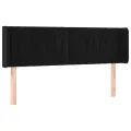 Tête de lit avec oreilles Noir 147x16x78/88 cm Velours