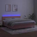 cadre de lit avec matelas et LED Rose 160x200 cm