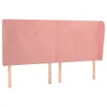 Tête de lit avec oreilles Rose 183x23x118/128 cm Velours